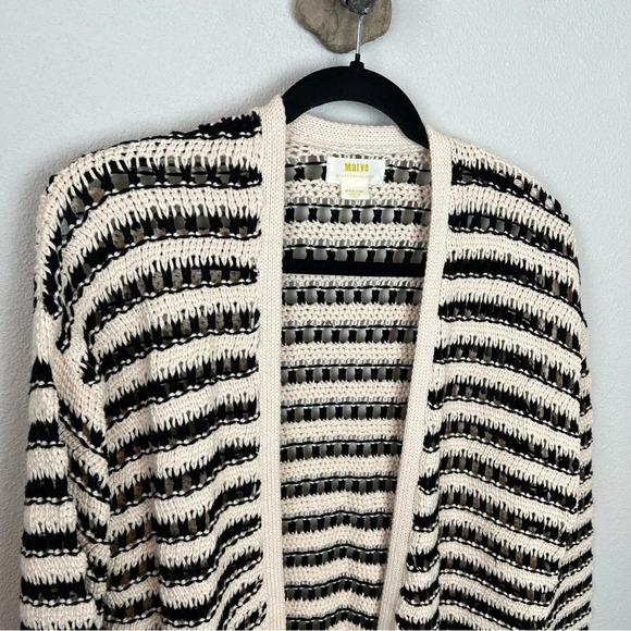 NWOT Anthropologie Maeve Lana Striped Longline Cardigan Cream Casual Medium - Picture 4 of 13